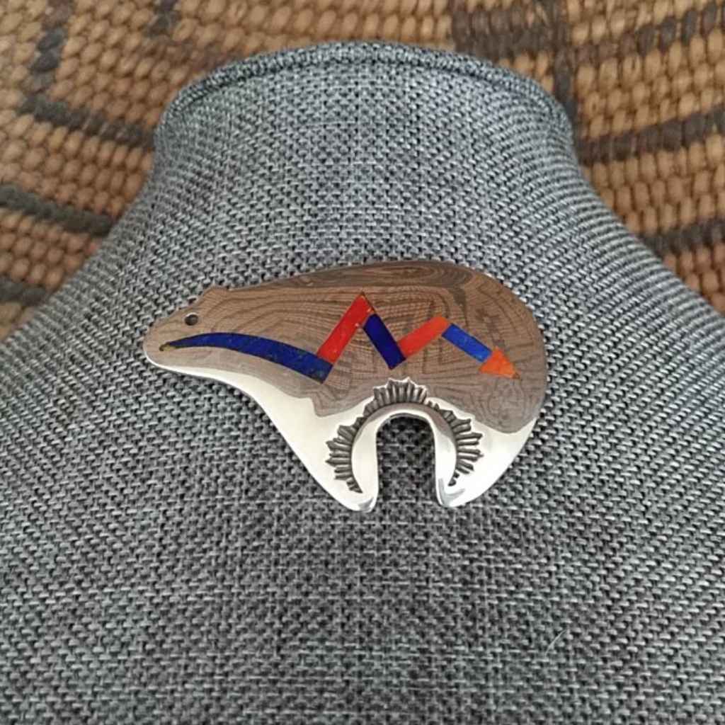 Native American Inlay Bear Pin 95$
